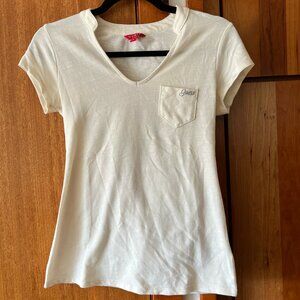 Guess Cream T-shirt with Pocket